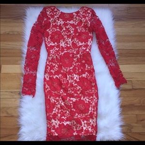 Red lace dress